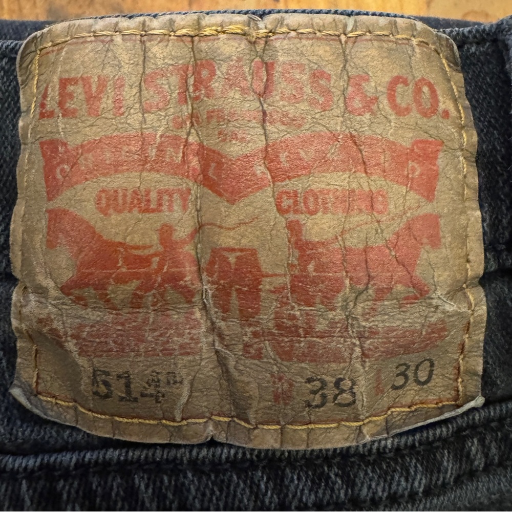 Levi’s 514 Rock&Roll Black Jeans | 38x30 | Broken-In Comfort | Classic Straight